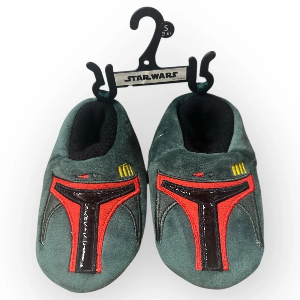 NWT Disney Boba Fett Star Wars Theme Indoor Unisex Slippers Novelty Size Small 5
